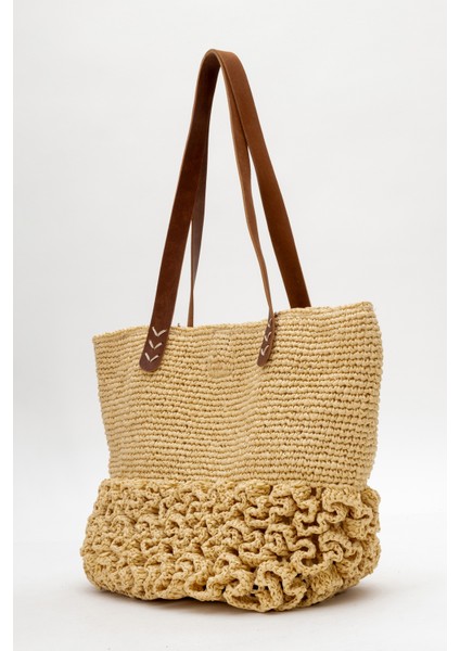 Kadın Hasır El Yapımı Omuz Çanta Zy 25008 Bej modelleri