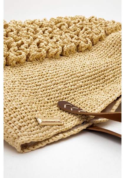 Kadın Hasır El Yapımı Omuz Çanta Zy 25008 Bej fırsatları