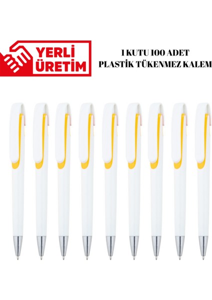 Plastik Tükenmez Kalem 100 Adet Basmalı Tükenmez Kalem Okul Iş Ofis Tükenmez Kalem fırsatları