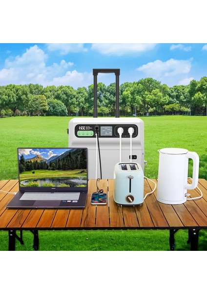 5120WH Taşınabilir Elektrik Güç Kaynağı %99.99 Mppt Bms Çoklu Koruma Kablosuz Şarj - Ieetek SH4000 Beyaz