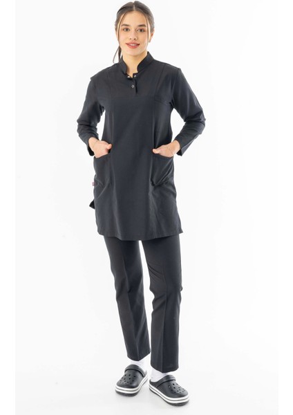 Terikoton Uzun Kol Doktor Hemşire Forması Alt Üst Takım Lacivert (TTST0001) fiyatları