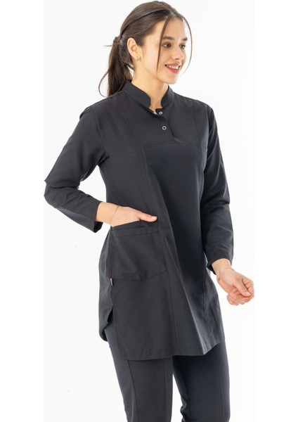 Terikoton Uzun Kol Doktor Hemşire Forması Alt Üst Takım Lacivert (TTST0001) modelleri