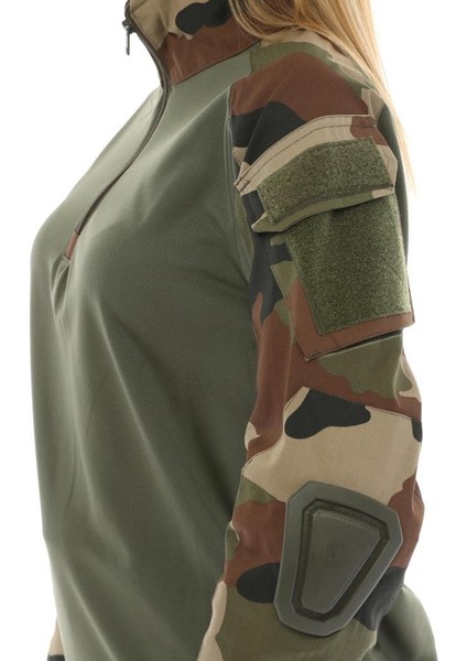 Dirsek Detaylı Polo Yaka Kadın&erkek Combat T-Shirt