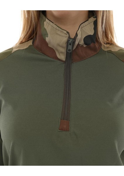 Dirsek Detaylı Polo Yaka Kadın&erkek Combat T-Shirt