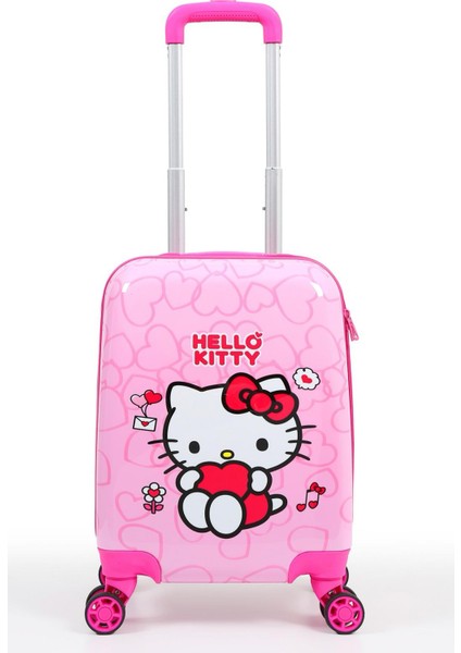Hello Kitty Lisanslı Çocuk Valizi Pembe Darbeye Dayanıklı