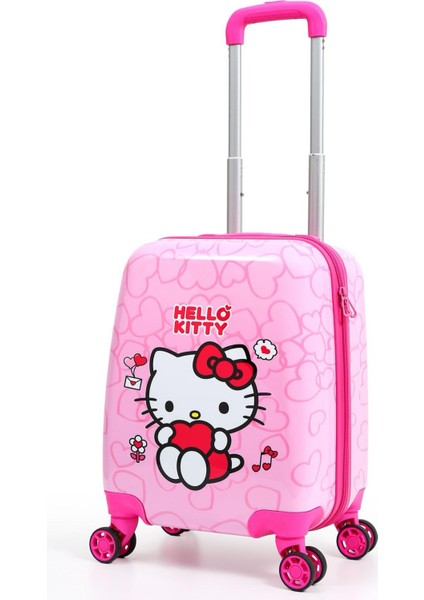Hello Kitty Lisanslı Çocuk Valizi Pembe Darbeye Dayanıklı
