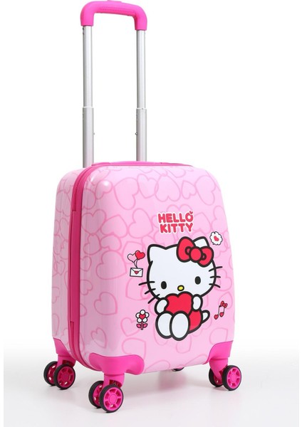 Hello Kitty Lisanslı Çocuk Valizi Pembe Darbeye Dayanıklı