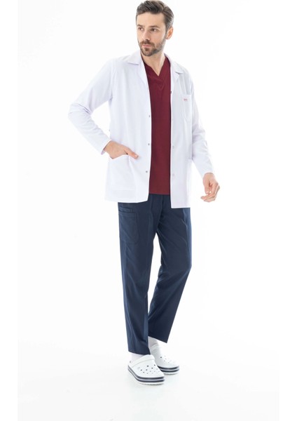 Spor Yaka Ceket Boy Erkek Doktor Önlüğü Alpaka Kumaş Beyaz (BEO101) modelleri