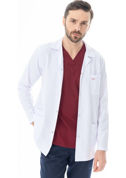 Spor Yaka Ceket Boy Erkek Doktor Önlüğü Alpaka Kumaş Beyaz (BEO101) indirimleri