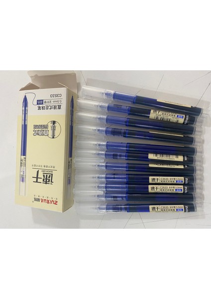 Zuıxua marka C3533 0,5 mm Uç Roller Pen Mavi 12 Li paket