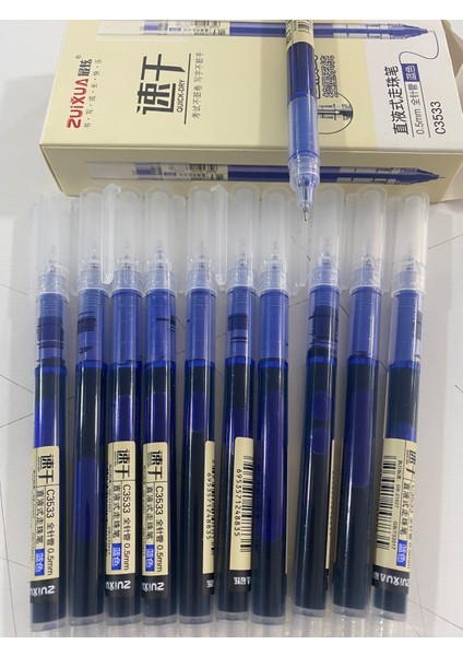 Zuıxua marka C3533 0,5 mm Uç Roller Pen Mavi 12 Li paket indirimleri