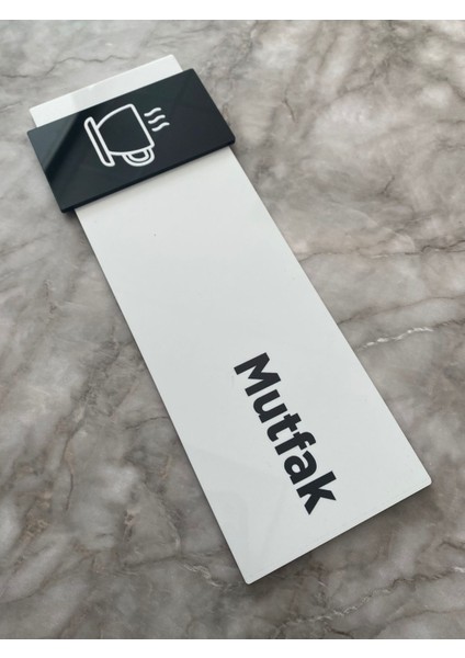 Basic Pearl Black Seri Mutfak Kapı Isimliği Yönlendirme Levhası modelleri