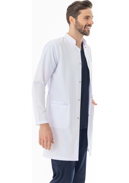 Hakim Yaka Erkek Doktor Önlüğü Alpaka Kumaş Uzun Boy (BEO103)
