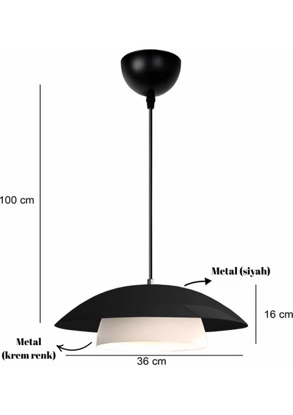 Stark Siyah Metal Large Avize Salon Mutfak Endüstriyel Sarkıt Otel Cafe Aydınlatma