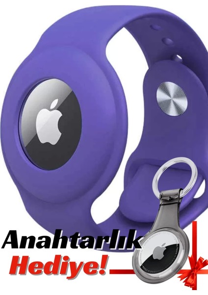 Apple AirTag Uyumlu Kordon (Anahtarlık li) & Bileklik - Çok Amaçlı Yumuşak Silikon Kılıf