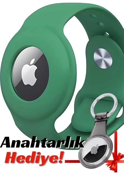 Apple AirTag Uyumlu Kordon (Anahtarlık li) & Bileklik - Çok Amaçlı Yumuşak Silikon Kılıf
