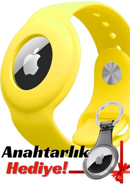 Apple AirTag Uyumlu Kordon (Anahtarlık li) & Bileklik - Çok Amaçlı Yumuşak Silikon Kılıf