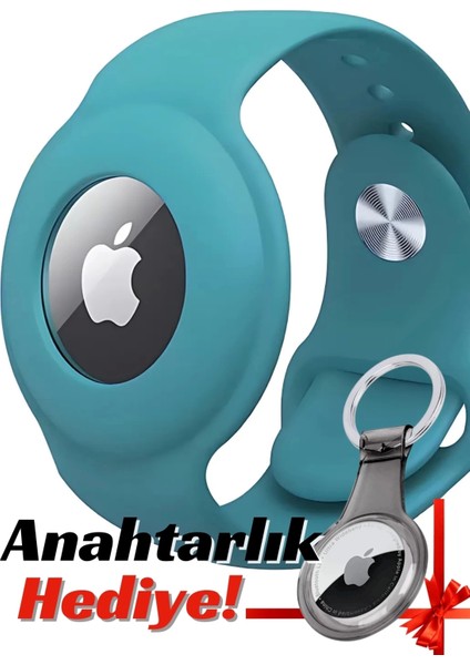 Apple AirTag Uyumlu Kordon (Anahtarlık li) & Bileklik - Çok Amaçlı Yumuşak Silikon Kılıf