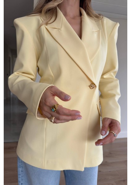 Sarı Belden Oturtmalı Premium Blazer Ceket fırsatları