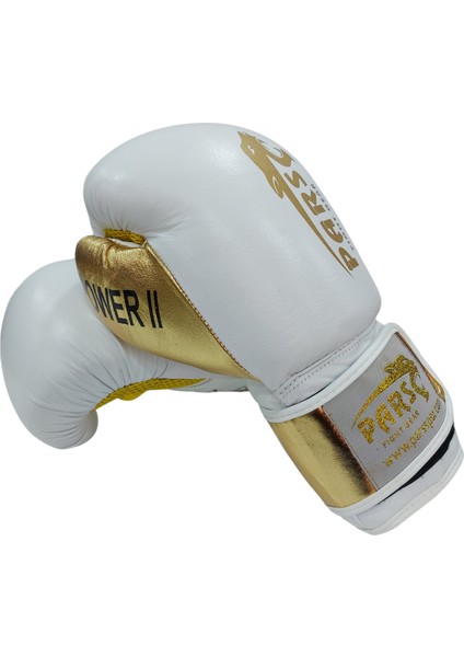 Power2 Hakiki Deri Boks Eldiveni Beyaz-Gold Yüksek Darbe Emici Özelliklerle Antrenman İçin fırsatları