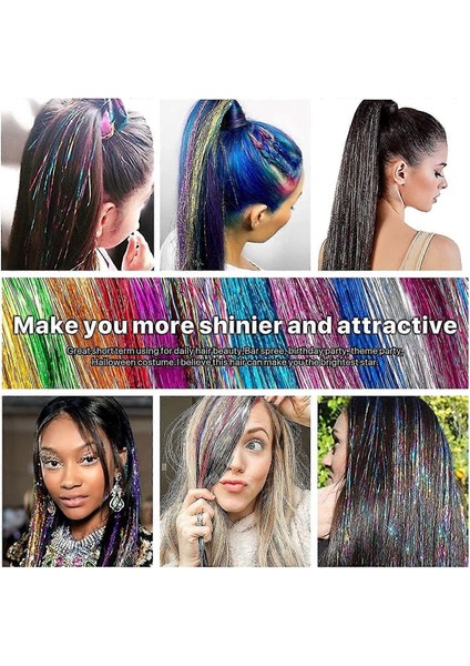 Hair Tinsel - Saç Simi Rengarenk Saç Aksesuarı 2 Adet