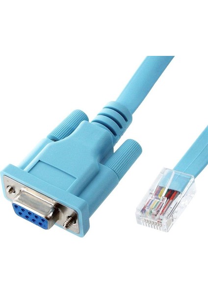 Cisco Uyumlu Konsol Kablosu – RS232 Db9 Dişi – RJ45 Erkek – 1.8m Rollover Seri Kablo