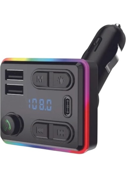 Uzaktan Kumandalı Araç Fm Transmitter Bluetooth USB Mp3 Sd Kart M48
