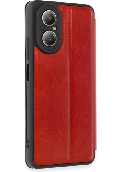 Realme 12 Lite Kılıf Flip Cover - Kırmızı Zrnet