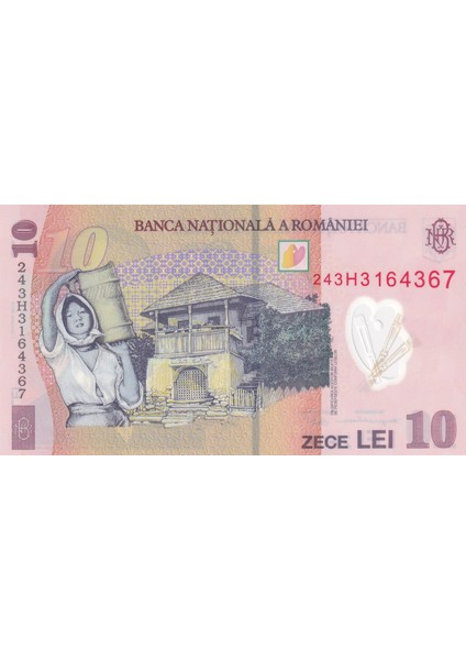 Romanya, 10 Lei, (2018) Çil Eski Yabancı Polimer Para