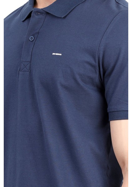 Erkek Polo Yaka Marka Baskılı Pamuklu T-Shirt Lacivert - 25Y 2061 fiyatları