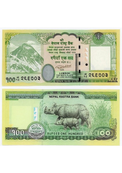 Nepal, 100 Rupi (2019) P#80 Çil Eski Yabancı Kağıt Para