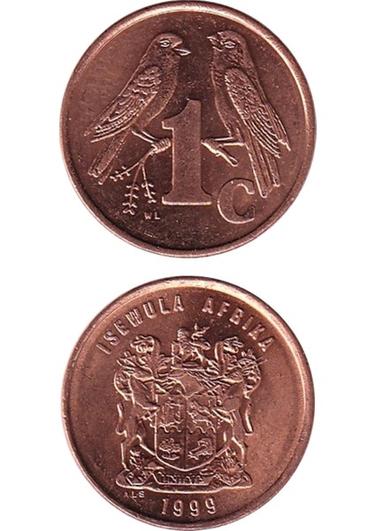 Güney Afrika, 1 Cent (1999) Çil Eski Yabancı Madeni Para