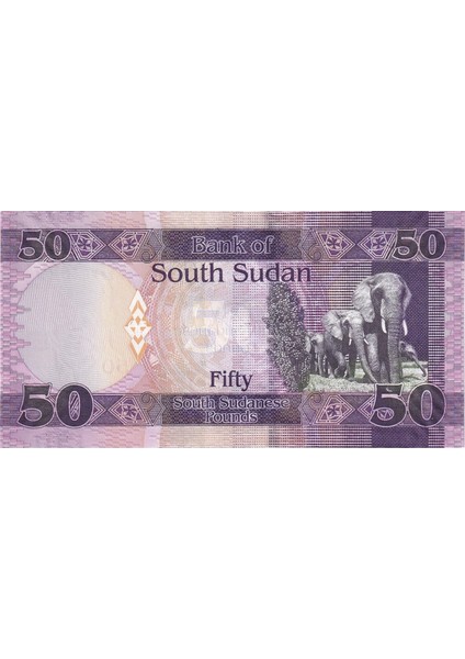 Güney Sudan, 50 Pound (2019) Çil Eski Yabancı Kağıt Para