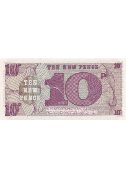 Ingiltere, Birleşik Krallık Silahlı Kuvvetleri, 10 Pence (6th Series) Çil