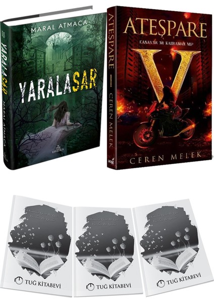 Ateşpare 1 Canavar Mı Kahraman Mı? Ciltli ve Ephesus Yayınları Yaralasar 2 Ciltli Maral Atmaca 2li Set + Hediyeli