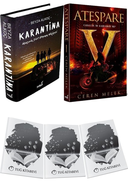 Ateşpare 1 Canavar Mı Kahraman Mı? Ciltli ve Karantina 1 Ciltli Beyza Alkoç 2li Set + Hediyeli