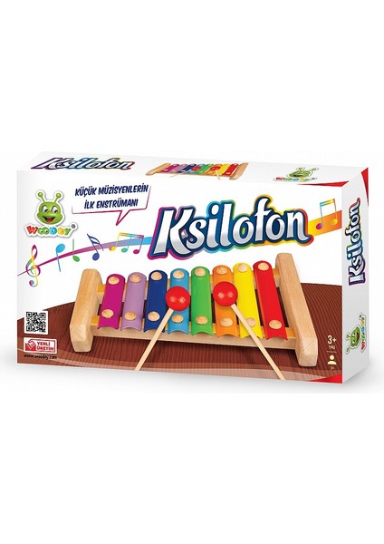 Ahşap Ksilofon Renkli 8 Nota Montessori Oyuncak