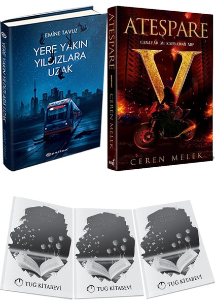 Ateşpare 1 Canavar Mı Kahraman Mı? Ciltli ve Yere Yakın Yıldızlara Uzak Ciltli Emine Tavuz 2li Set + Hediyeli