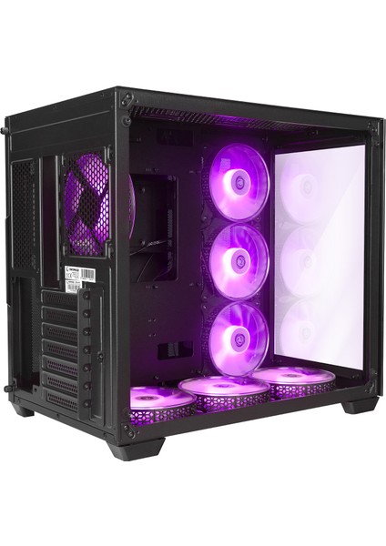 Iceblade Pro Black 7*12CM Argb Fan Kontrolcü Temperli Cam Kumandalı Atx Mid-T Gaming Oyuncu