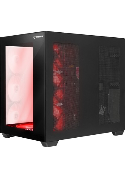 Iceblade Pro Black 7*12CM Argb Fan Kontrolcü Temperli Cam Kumandalı Atx Mid-T Gaming Oyuncu