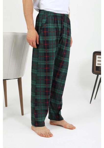 Erkek Pamuk Tek Alt Pijama Yeşil 27562