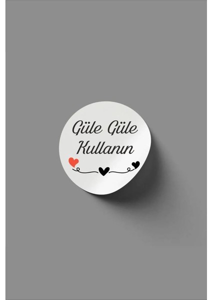 Hediye Paketleme Kargo Etiketi 24 Adet Güle Güle Kullanın Yazılı Etiket Sticker