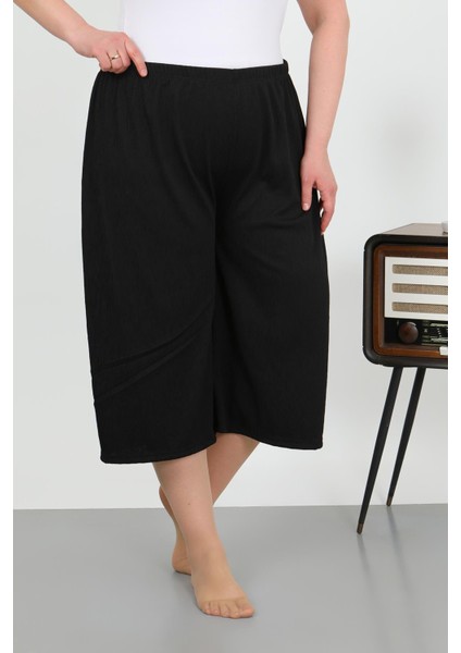 Kadın Büyük Beden Bürümcük Kapri 27561SIYAH fiyatları