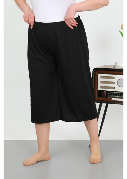 Kadın Büyük Beden Bürümcük Kapri 27561SIYAH modelleri