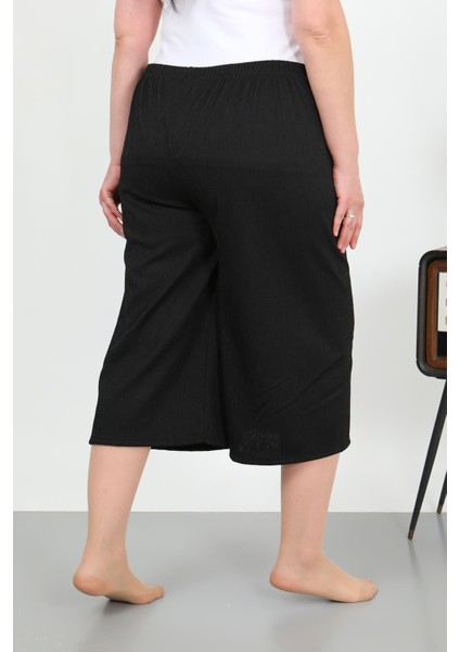 Kadın Büyük Beden Bürümcük Kapri 27561SIYAH fırsatları