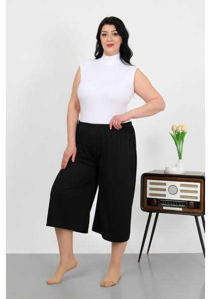 Kadın Büyük Beden Bürümcük Kapri 27561SIYAH indirimleri