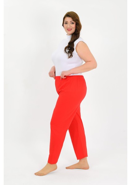 Kadın Pamuklu Büyük Beden Alt Pijama Kırmızı 27560 fiyatları
