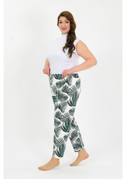 Kadın Pamuklu Büyük Beden Alt Pijama Yeşil 27563
