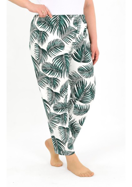 Kadın Pamuklu Büyük Beden Alt Pijama Yeşil 27563