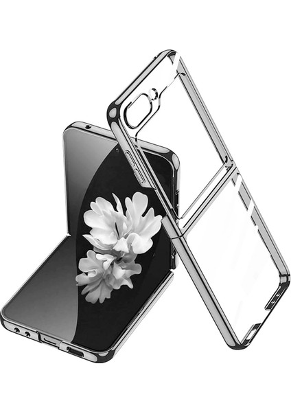 Samsung Galaxy Z Flip 6 Kılıf Fold Element Kapak - Gümüş Zrnet